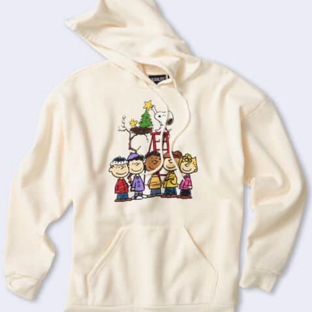 Peanuts Group Christmas Cream Pullover Hoodie | size XL - Picture 5 of 6